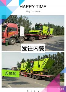 內矇客戶訂購的穗莖兼收玉米收穫機髮貨中